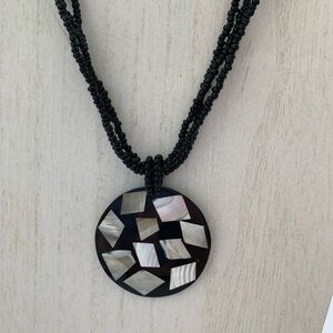 Laquer and abalone statement necklace